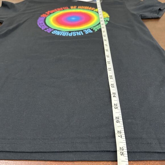 NWT Unisex Pride Tee Be Human Black Rainbow multicolor streetwear Size Small - Picture 2 of 8